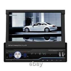 1 Din Car Radio 7in Retractable Touch Screen Bluetooth AM FM Stereo MP5 Player