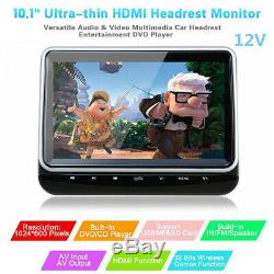 10.1'' Car Headrest DVD Player HD LED TFT Screen Touch Buttons HDMI Port Monitor