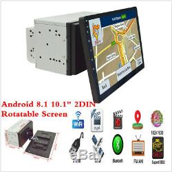 10.1 Double 2 Din Android 8.1 Rotatable Car Stereo Radio GPS SAT WiFi OBD 1+16G