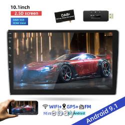 10.1 inch Android 9.1 2 DIN DAB+ Car Stereo Player GPS Sat Nav WiFi Radio 1G+16G