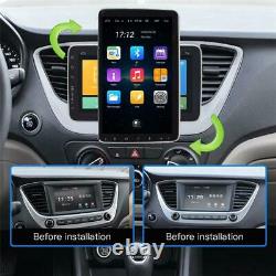 10.1in 1 DIN Car Radio Stereo Bluetooth Player Rotatable Screen GPS SAT NAV WIFI