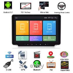 10.1in 2Din Car Stereo Radio Android 9.1 GPS SAT NAV BT WIFI FM Player withCamera