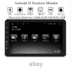 10.1in Car Headrest Monitor Video Player Portable DVD Rear Seat Multimedia Audio