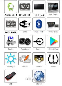 10.2 Android 10.0 Car Rear Monitor Touch Screen WIFI 3G/4G BT AV AUX MirrorLink