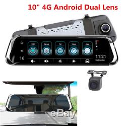 10 4G Android Streaming Mirror Recorder Car DVR GPS Dual Lens Rearview Dash Cam