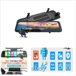 11.66in 32G Car 4G Android 8.1 Back Mirror DVR Dash Cam GPS WIFI Night Vision