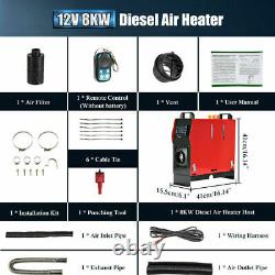 12V 5KW-8KW Diesel Air Heater Remote Control For Truck Boat Home Caravan SUV Car