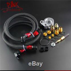 13 Row Thermostat Adaptor Engine Racing Oil Cooler Kit For Car/Truck Black