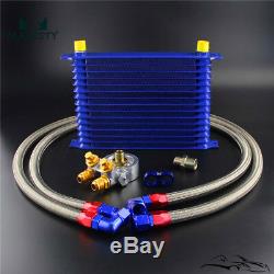 15 Row 80 Deg Thermostat Adapter Engine Racing AN10 Oil Cooler Kit For Japan Car