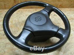 1995 2001 Nissan Camino Primera P11 G20 Blk Leather Steering Wheel W Airbag Oem
