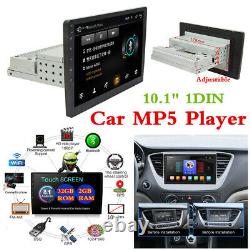 1DIN 10.1in Android 8.1 Car Stereo Radio MP5 Player Bluetooth GPS Sat Nav WIFI