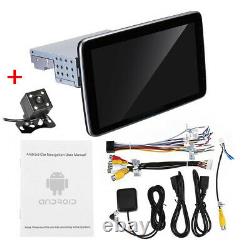 1DIN Rotatable 10.1'' Android 9.1 Car Stereo Radio Wifi GPS Navigation With Camera