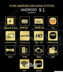 1Din 10 Android 9.1 Car Stereo GPS Navi WIFI 3G 4G DAB+ TPMS DVR Radio BT OBD