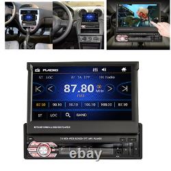 1Din 7in Bluetooth Car Stereo FM Radio MP5 Player AUX/TF Auto Telescopic Screen