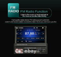 1Din 7in Bluetooth Car Stereo FM Radio MP5 Player AUX/TF Auto Telescopic Screen