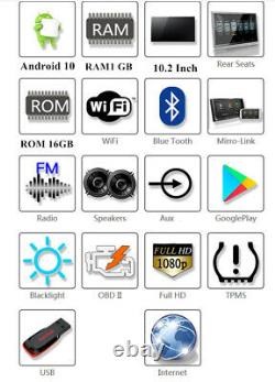 1Pcs 10.2inch Android 10.0 Car Seat Monitor 1GB+16GB WIFI 3G/4G Bluetooth AV AUX
