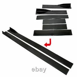 2.2m Glossy Black Side Skirt Extension Splitter For Mercedes W203 W204 W205 W212