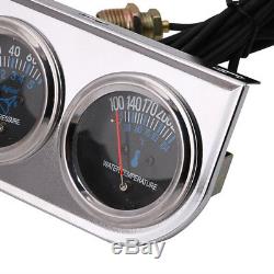 2 52mm Triple Gauge Kit 3in1 Volt Meter Water Temp Oil Pressure Car Auto Meter
