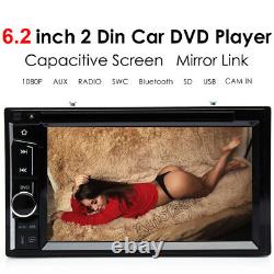 2 DIN Double 6.2 Car Stereo Radio DVD CD Player 1080P Touch Screen USB + Camera