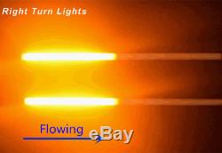 2 Pcs Autos Dual Color White Amber 30cm Switchback Flowing LED Lights Strip Tube