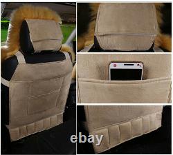 2× Single Front Seat Cover Cushion Genuine Australian Sheepskin Fur 54.3×24.8 in