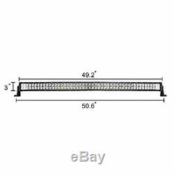 288W Driving Light 50 Curved LED Bar Flood Spot Combo Beam For SUV Offroad