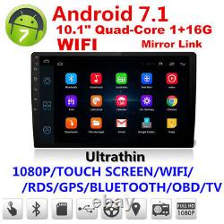 2DIN 10.1 MP5 Player GPS Wifi Android 7.1 Bluetooth Car Stereo Radio Core1+16G