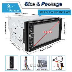 2DIN 6.2inch Car Stereo Radio CD DVD Player Bluetooth AUX Mirror Link+LED Camera