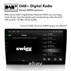 2Din 10.1 IPS 8Core Android Car Stereo GPS Sat Nav Radio Bluetooth WiFi CarPlay