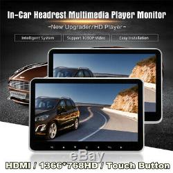 2Pc 10.1 Ultra-thin Car Headrest Monitor MP5 Player 1080P Video TFT Screen HDMI