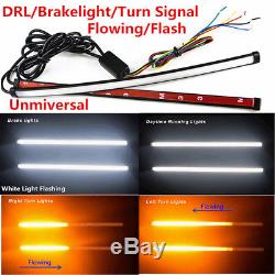 2x30cm Switchback Flowing Car DRL LED Knight Rider Turn Signal Brake Light Strip