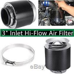 3 Inlet Filter Carbon Fiber Style Cold Air/Short Ram Intake Hi-Flow Air Filter