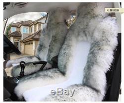 3 Pcs Seat Covers Front + Rear Long wool sheepskin Winter Warm, Hot Selling