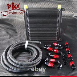 40 Row AN10 Engine Oil Cooler + 5Meter 10-AN Oil/Fuel Line with Hose Fittings Kit