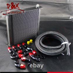 40 Row AN10 Engine Oil Cooler + 5Meter 10-AN Oil/Fuel Line with Hose Fittings Kit