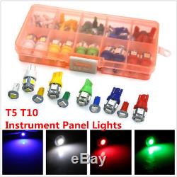 40Pcs 12V Car T5 T10 LED Instrument Panel Cluster Dash Light Mixed Bulb Lights