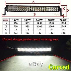 42 240W Curved LED Light Bar Spot & Flood Combo Driving Lamp fit Truck ATV JEEP