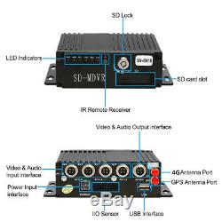 4CH 720P AHD Car DVR SD Card 4G Wireless GPS Antenna Realtime Video Recorder