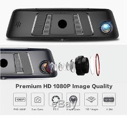 4CH Android 5.1 10 Car DVR Mirror Dash Cam Video Recorder BT WIFI GPS + 3Camera