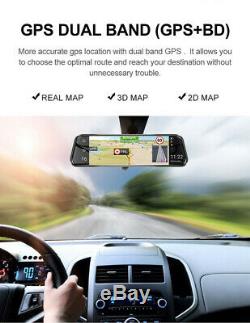 4G 10in Dual Lens FHD Car DVR Dash Cam Video Rearview Mirror Recorder Wifi GPS
