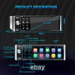 5.1in Car Radio Stereo MP5 Player Bluetooth TouchScreen Carplay Android Auto Cam