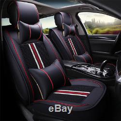 5 Seat Cars PU Ice silk Seat Cover Set Breathable Interior Accessories Seat Kit