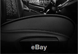 5-sits Black Full Set Interior Car Seat Cover PU Leather Embroidery Seat Cushion