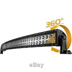 52 LED Curved Work Light Bar 300W 18000LM Spot Flood Combo Driving Lamp ATV SUV