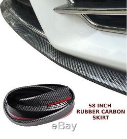 58 Carbon Front Bumper Spoiler Lip Skirt Protector Rubber Splitter Guard Nsn2