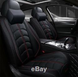 5D Luxury Leather Four Seasons Full Car Seat Cover Cushion Pad Set withHeadrests