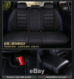 5D PU Leather Black Luxury car-styling 5 Seat Seat Covers Full Surrounded Design