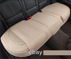 5D Surround Car Seat Cushion Cover PU Leather Pad Mat 3Pcs Front Rear Full Set