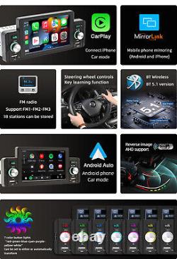 5in 1Din Car MP5 Player Apple Carplay Android Auto Bluetooth Stereo FM Radio