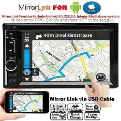 6.2'' Car Double Din In Dash DVD CD Player Radio Stereo Mirror-Link-GPS SAT NAV